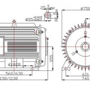 150kw-280kw 375rpm 50Hz Horizontal Permanent Magnet Generator