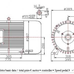 Brushless permanent magnet vehicle  motor 50kw-100kw